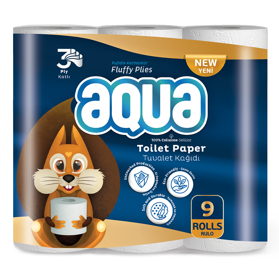 Aqua 9'lu Tuvalet Kağıdı