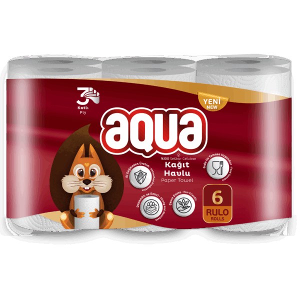 Aqua 6'lı Kağıt Havlu