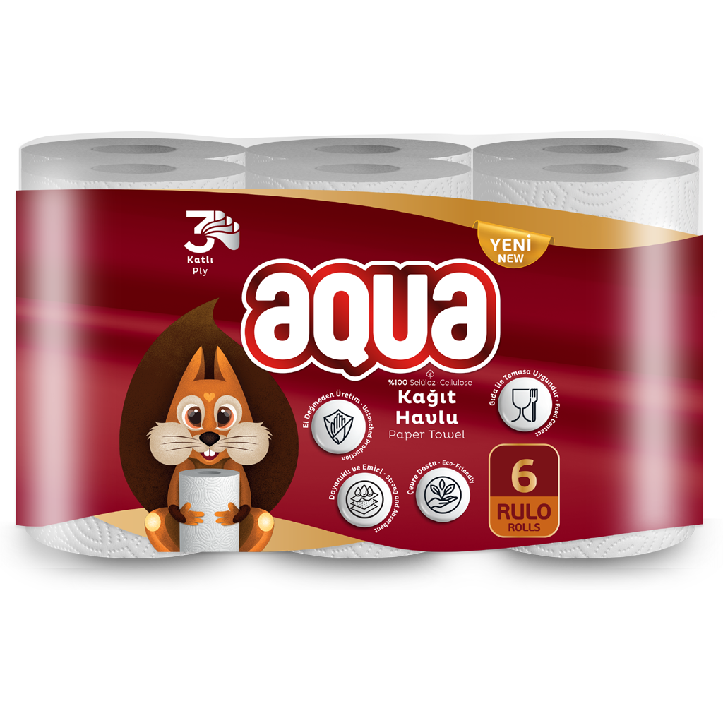Aqua 6'lı Kağıt Havlu